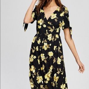 Black & yellow floral dress